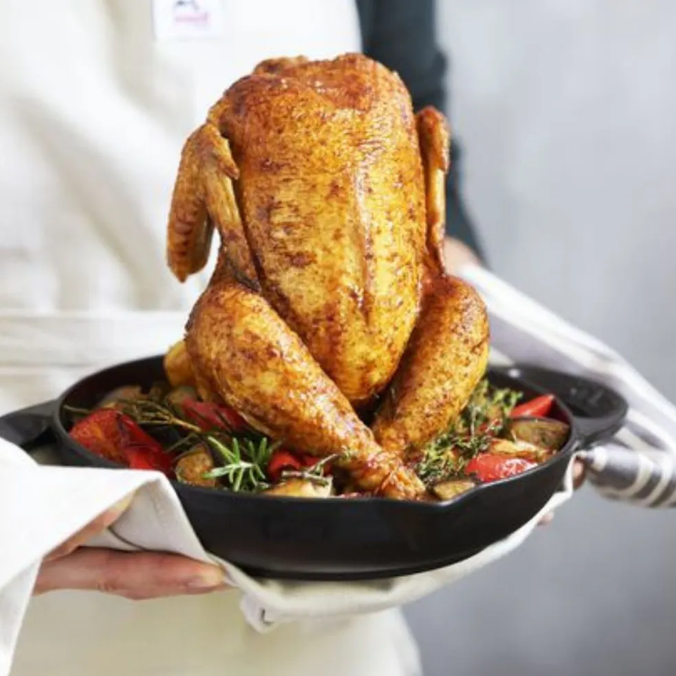 Asador de pollos de hierro fundido Staub