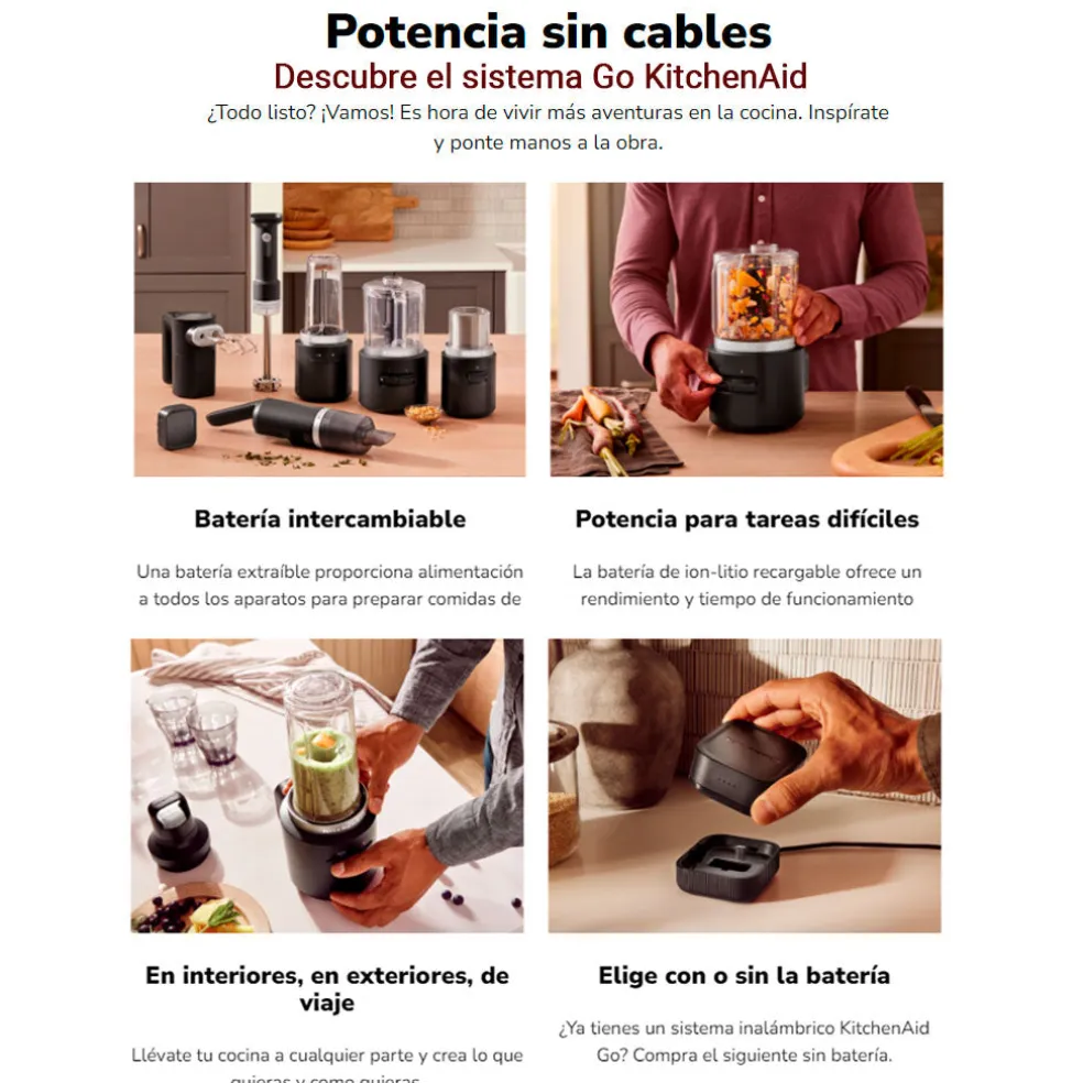 Aspirador de mano inalámbrico Go 12V KitchenAid