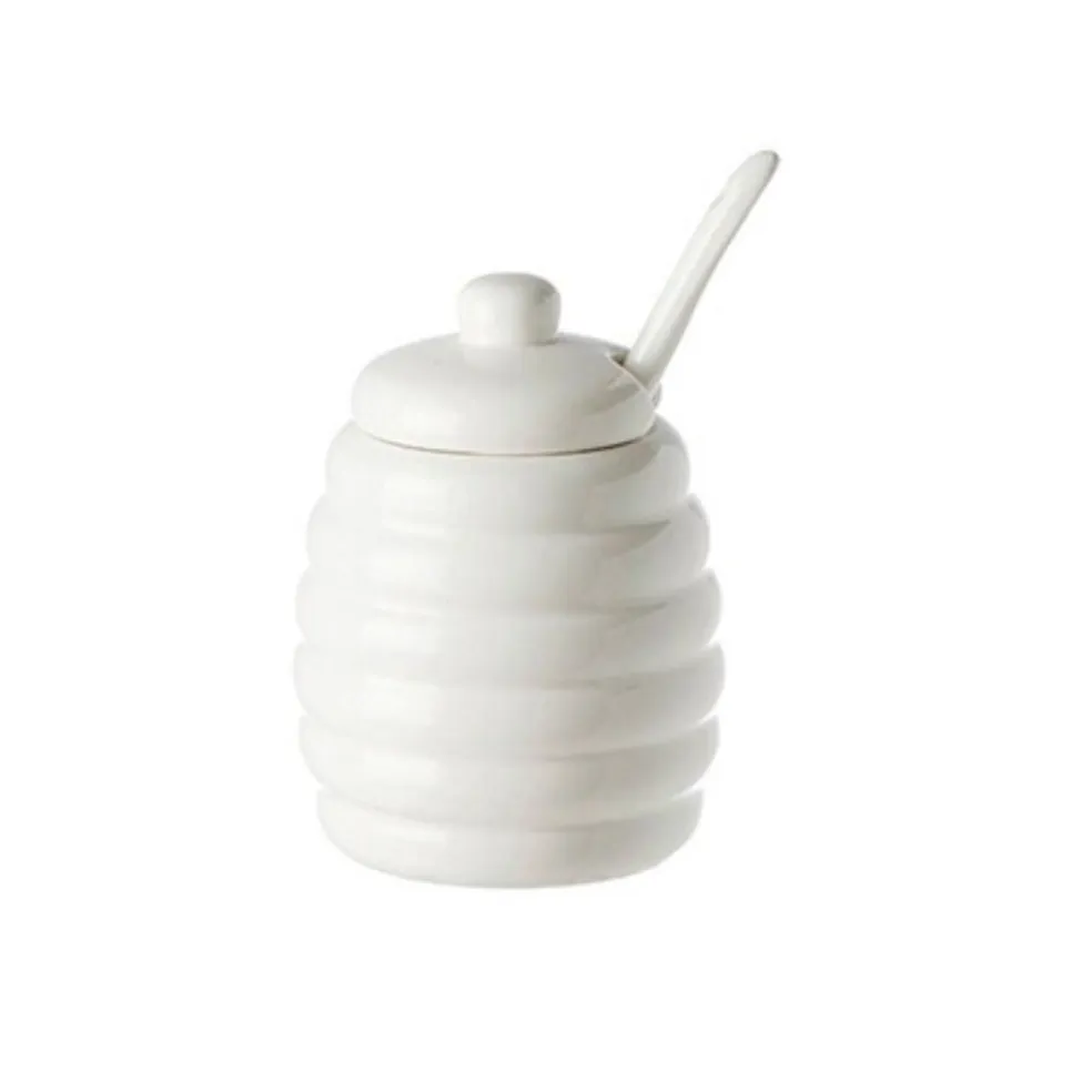 Azucarero con cuchara de porcelana Menage La Porcellana Bianca