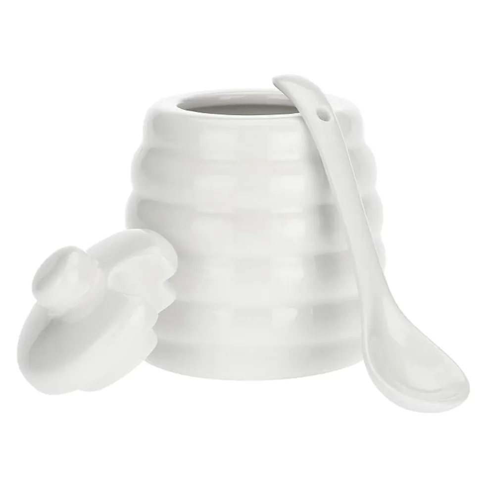Azucarero con cuchara de porcelana Menage La Porcellana Bianca