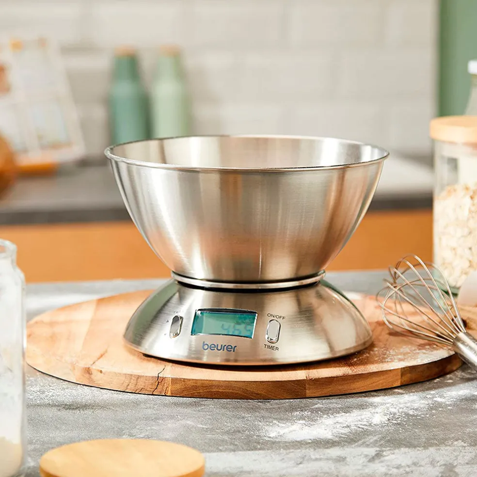 Balanza de cocina 5kg con bol inox KS 54 Beurer