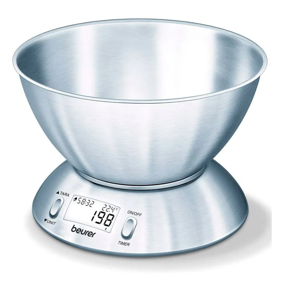 Balanza de cocina 5kg con bol inox KS 54 Beurer