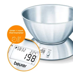 Balanza de cocina 5kg con bol inox KS 54 Beurer