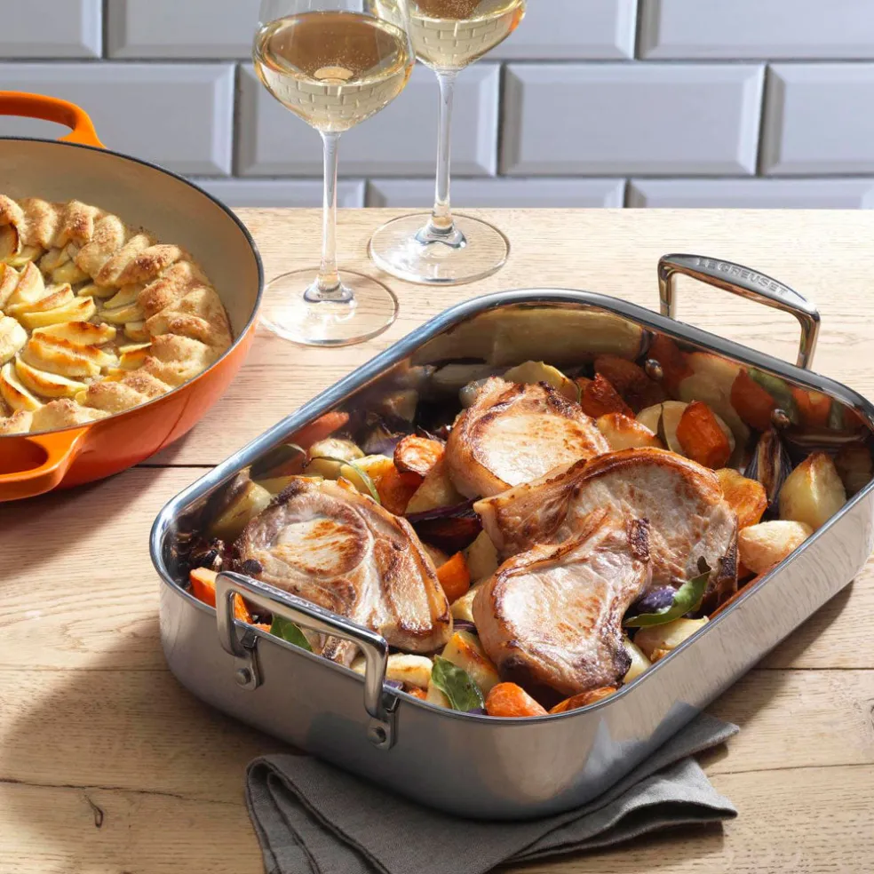 Bandeja asadora de acero inoxidable Le Creuset