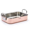 Bandeja asadora de cobre Inocuivre con asas de inox De Buyer