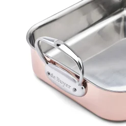 Bandeja asadora de cobre Inocuivre con asas de inox De Buyer