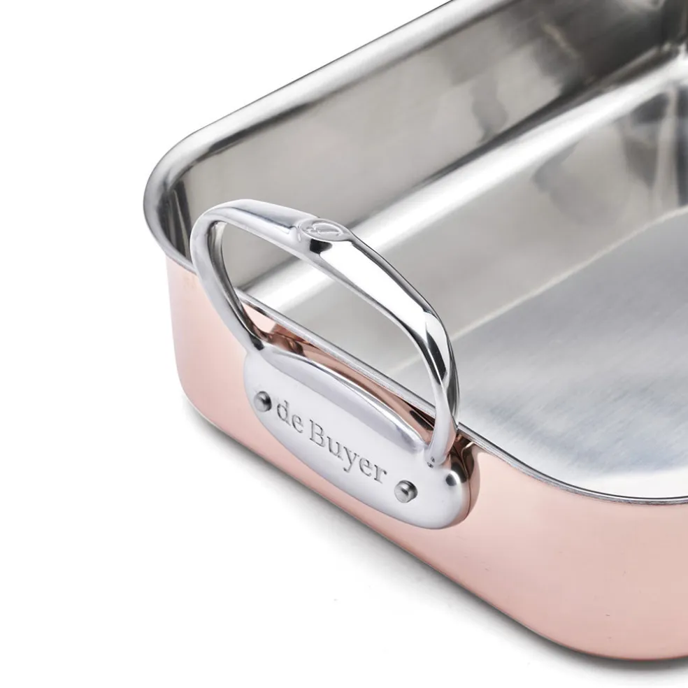 Bandeja asadora de cobre Inocuivre con asas de inox De Buyer
