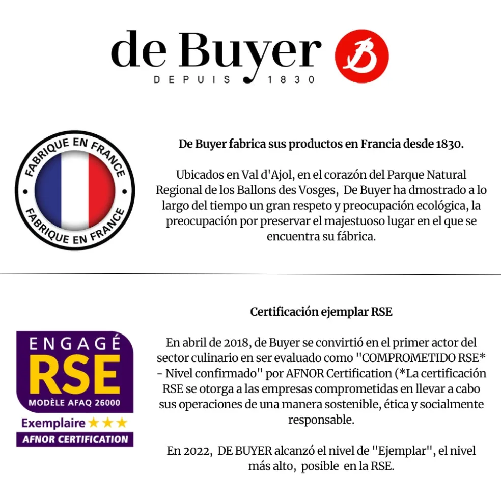 Bandeja asadora de cobre Inocuivre con asas de inox De Buyer