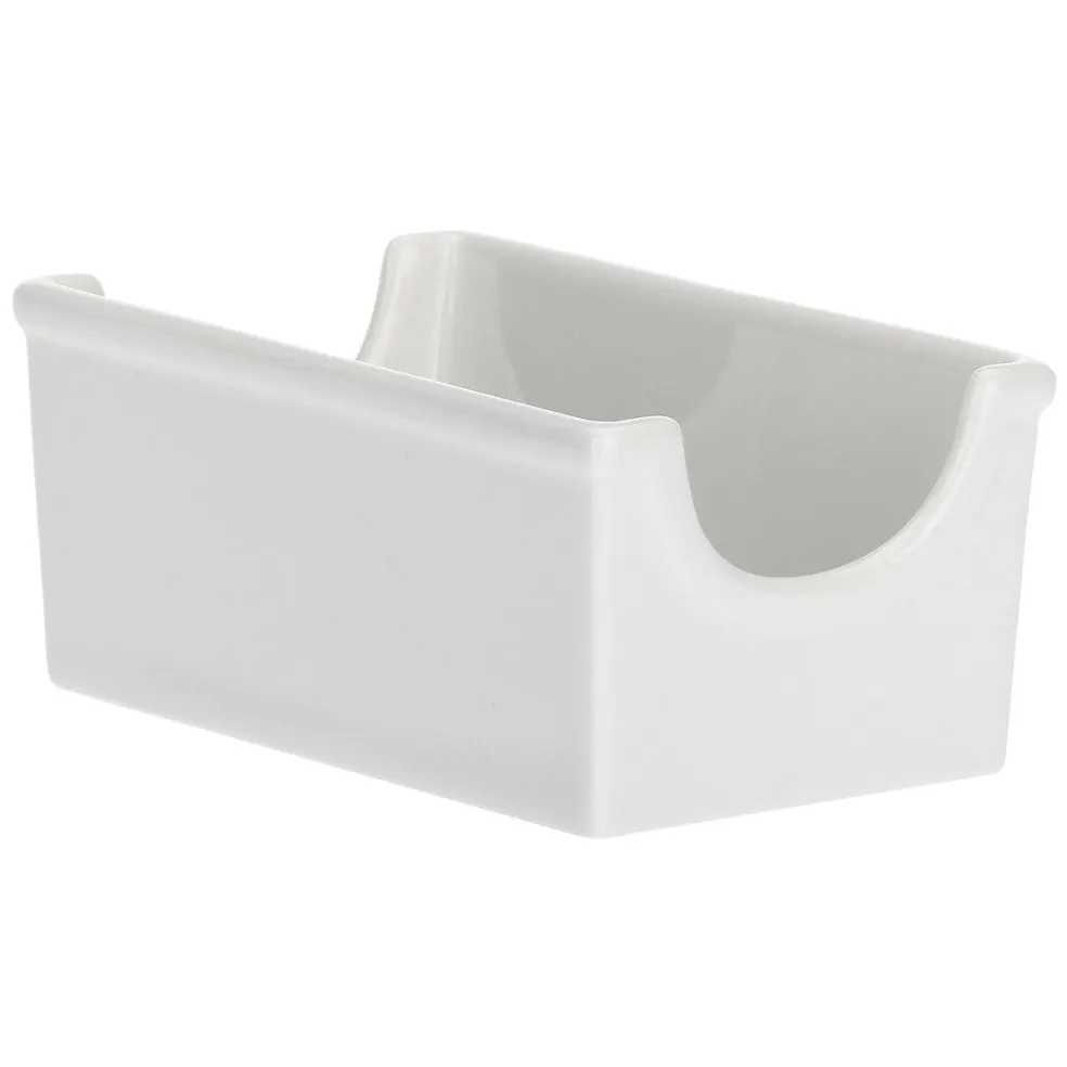 Bandeja de porcelana para bolsas de té y azúcar Menage La Porcellana Bianca