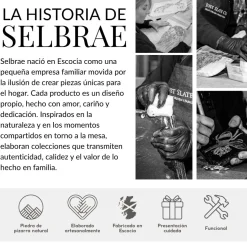 Bandeja para servir de pizarra con asas de inox Selbrae