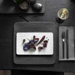 Bandeja rectangular de porcelana para servir Manufacture Rock Villeroy & Boch