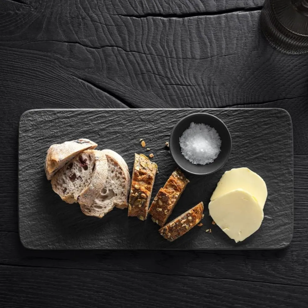 Bandeja rectangular de porcelana para servir Manufacture Rock Villeroy & Boch