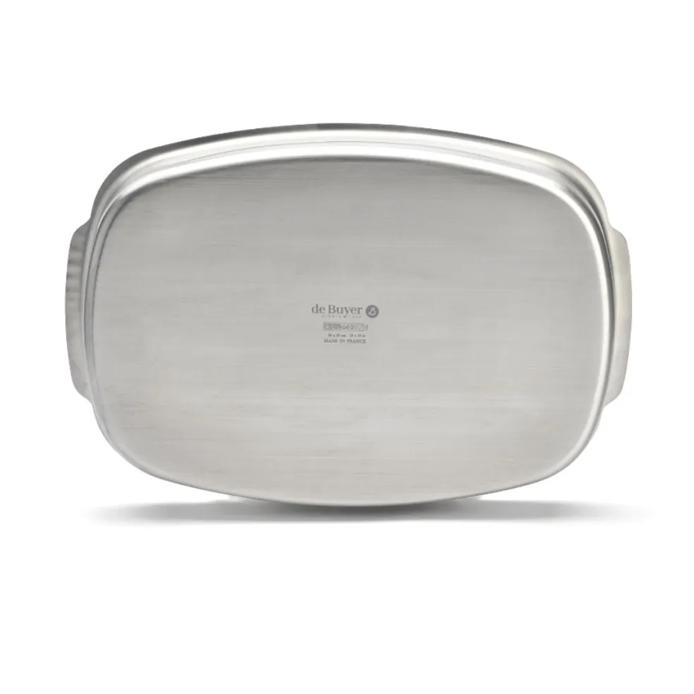 Bandeja rectangular honda para horno de acero inoxidable De Buyer