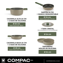 Batería de cocina cerámica 5 piezas Compac Pro Ceramic Bra