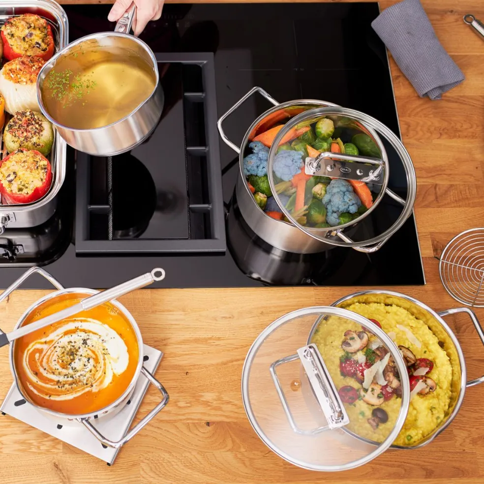 Batería de cocina de acero inoxidable 4 piezas Expertiso Rösle