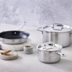 Batería de 3 piezas acero inoxidable Le Creuset