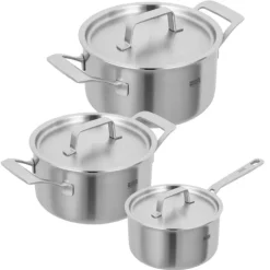 Batería de 3 piezas de acero inoxidable Fiveply Kuhn Rikon