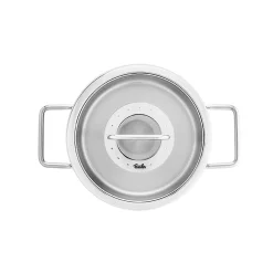Batería 4 piezas acero inox con tapa de acero Pure Collection Fissler