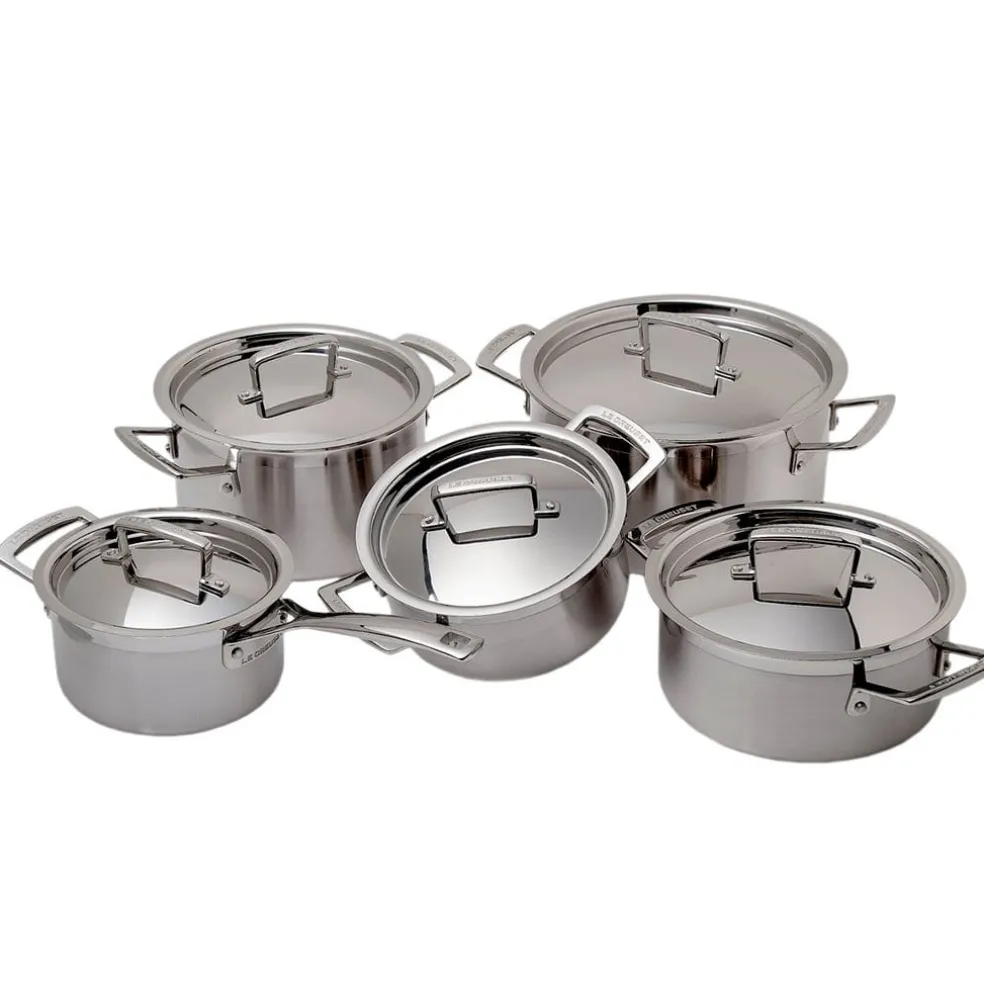 Batería 5 piezas de acero inoxidable Le Creuset