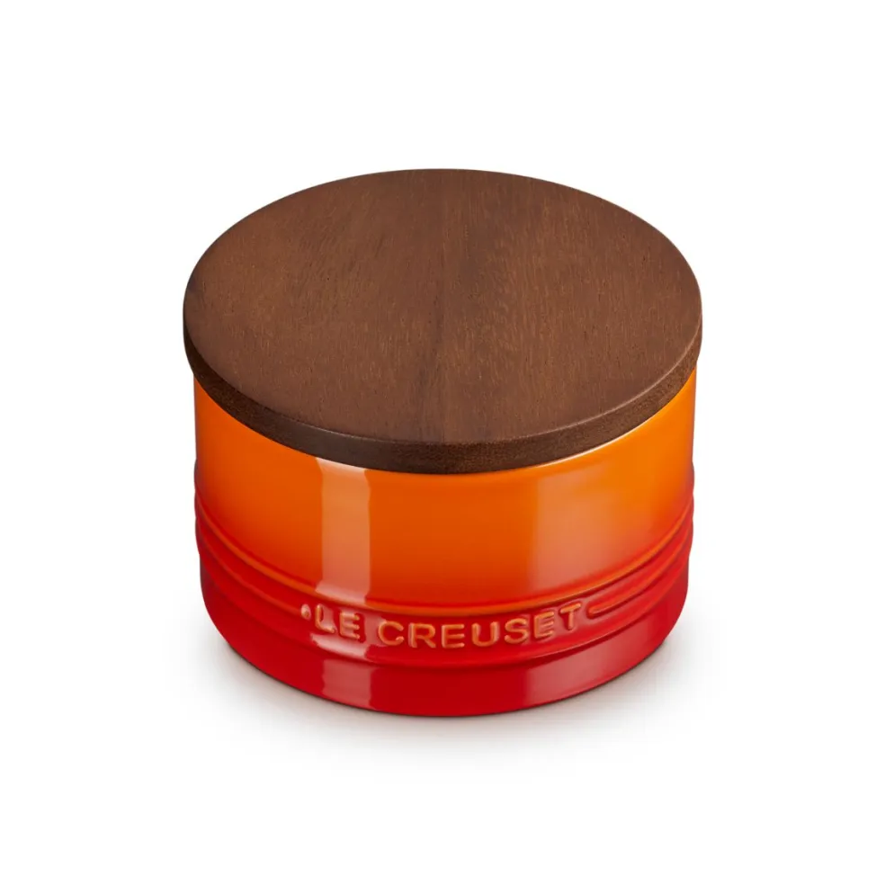 Bote cerámico con tapa de madera Signature Le Creuset