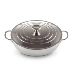 Cacerola acero inox baja con tapa 30cm 3-PLY Le Creuset