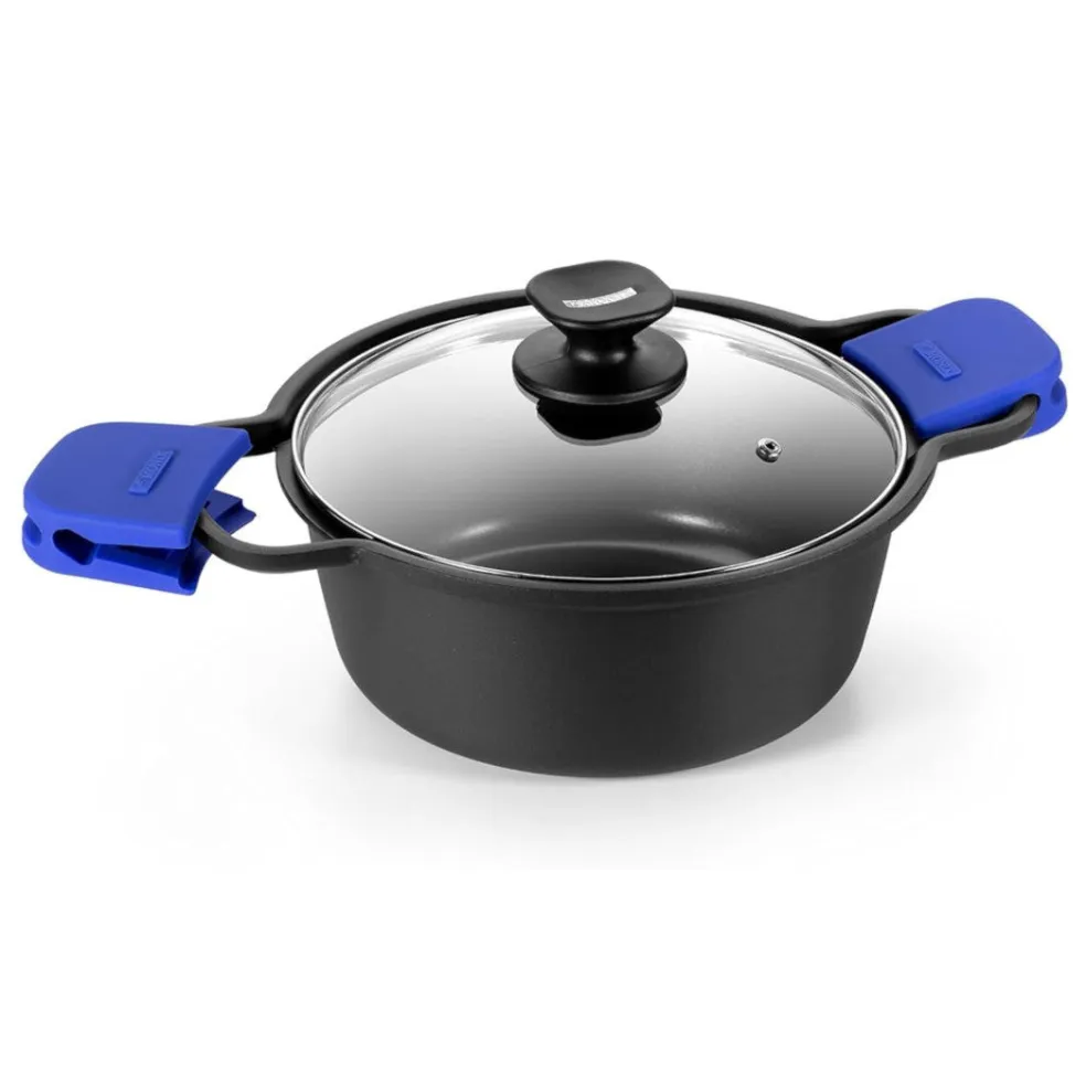 Cacerola alta con tapa Solid+ con asas de silicona Monix