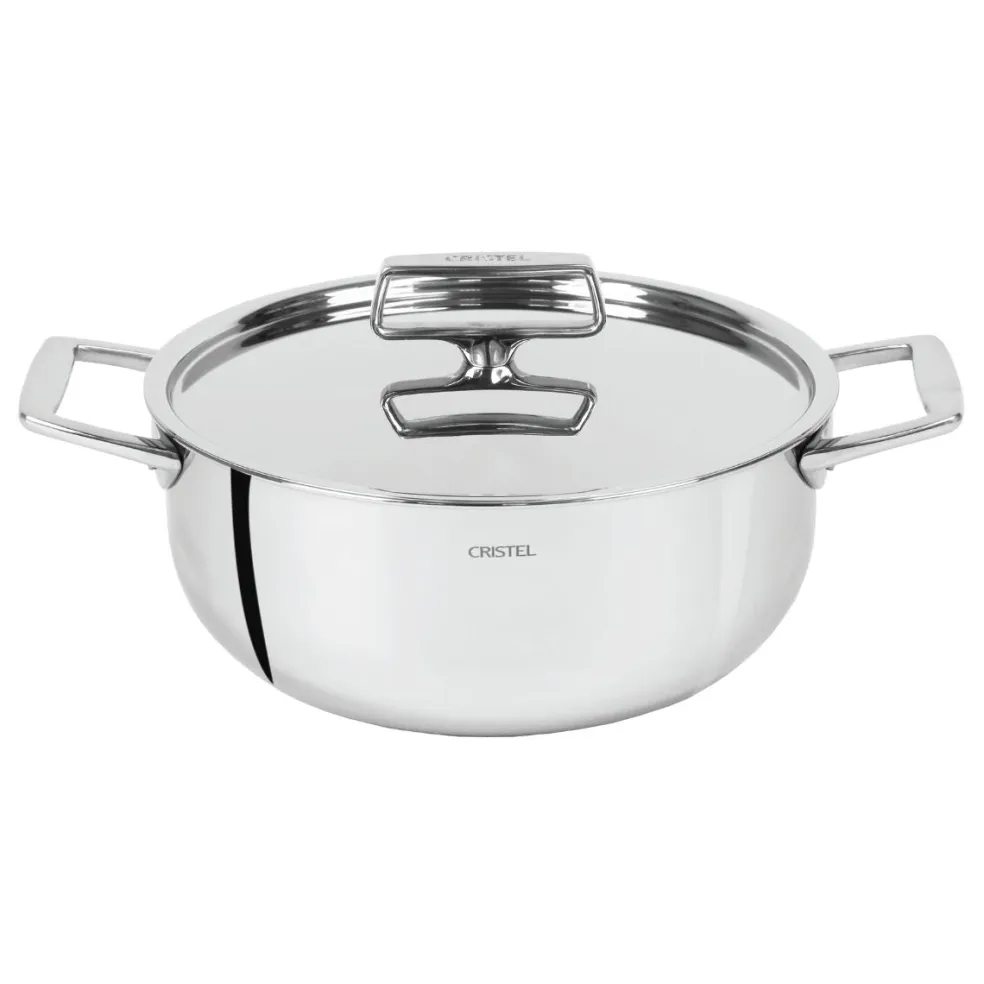 Cacerola alta de acero inoxidable 5-Ply con tapa Castel'Pro Cristel