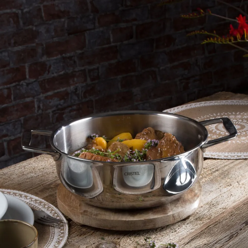 Cacerola alta de acero inoxidable 5-Ply con tapa Castel'Pro Cristel