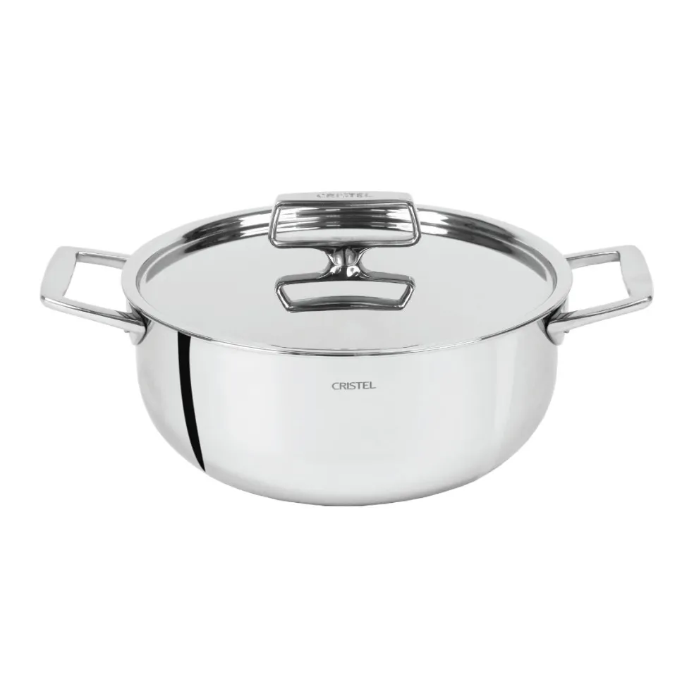 Cacerola alta de acero inoxidable 5-Ply con tapa Castel'Pro Cristel