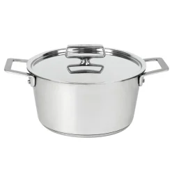 Cacerola alta de acero inoxidable con tapa de inox 1826 Cristel