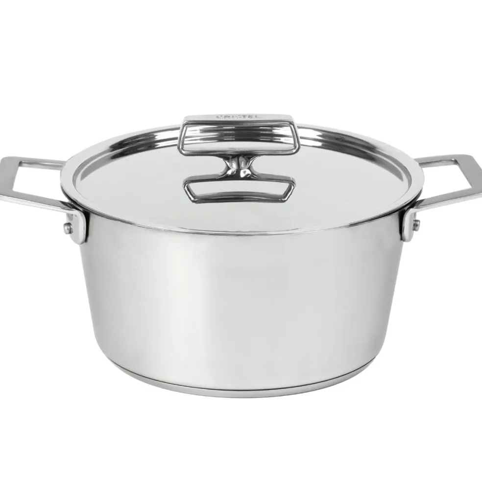 Cacerola alta de acero inoxidable con tapa de inox 1826 Cristel