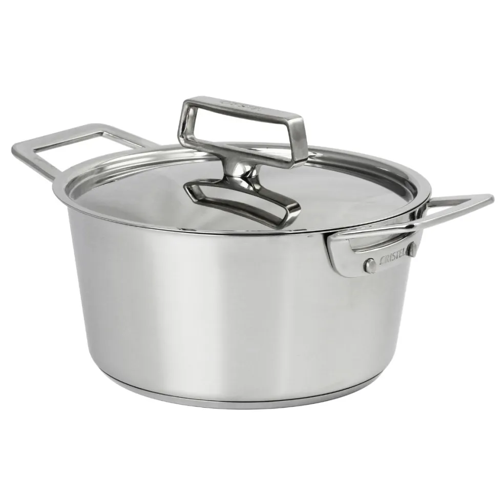 Cacerola alta de acero inoxidable con tapa de inox 1826 Cristel
