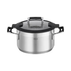 Cacerola alta de acero inoxidable con tapa de cristal Silence Pro Rösle