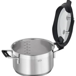 Cacerola alta de acero inoxidable con tapa de cristal Silence Pro Rösle