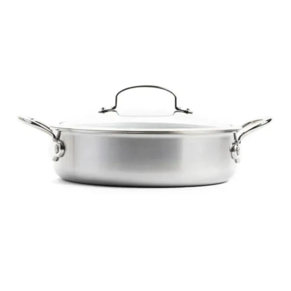 Cacerola baja cerámica con exterior acero inoxidable Premiere GreenPan