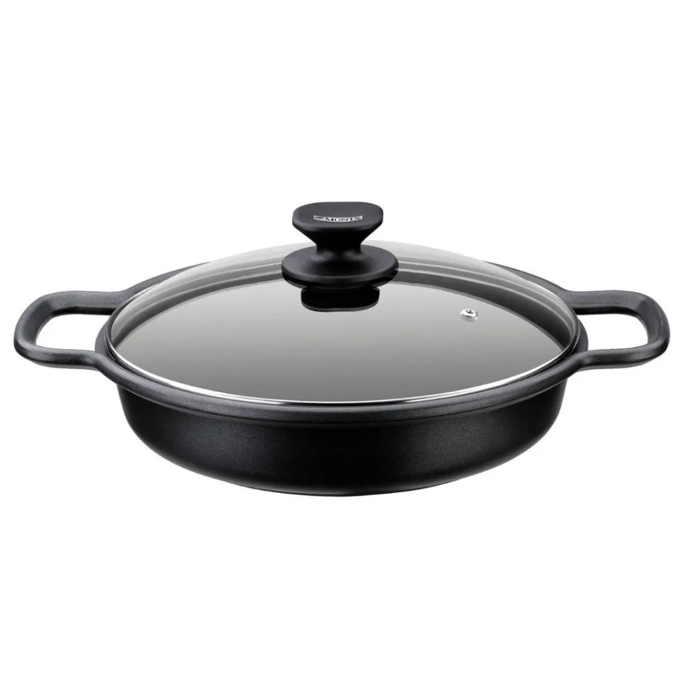 Cacerola baja con tapa Solid+ con asas de silicona Monix