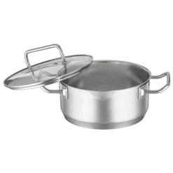 Cacerola baja de acero inoxidable con tapa de cristal Expertiso Rösle