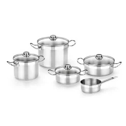 Cacerola de acero inoxidable con tapa de cristal Profesional BRA