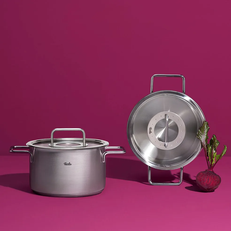 Cacerola de acero inoxidable con tapa de cristal Pure Fissler