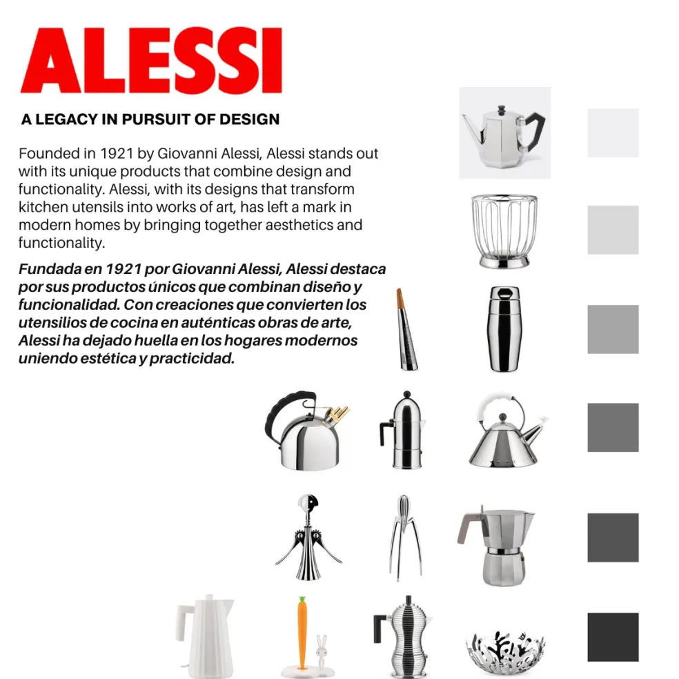Cafetera de acero inoxidable La Conica Aldo Rossi Alessi