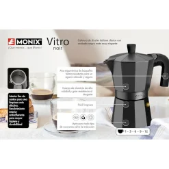 Cafetera Vitro-Noir Monix