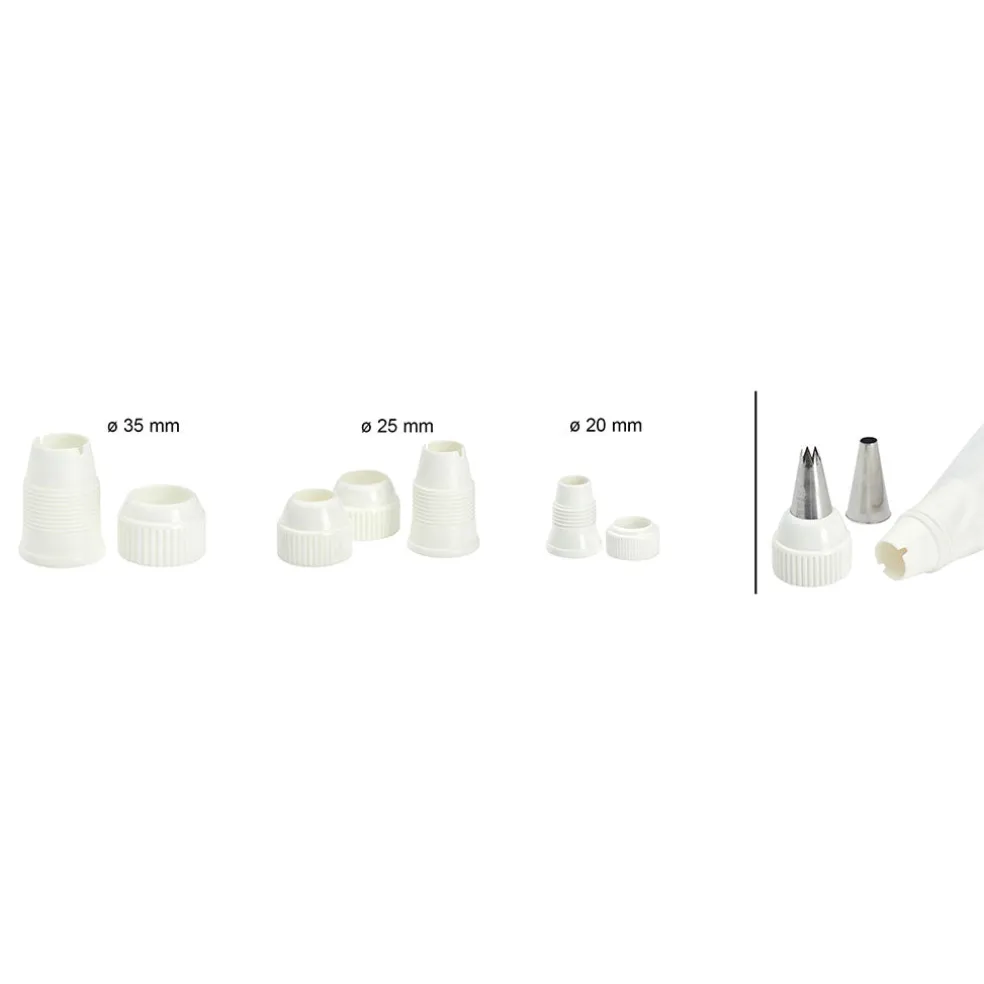 Caja set de 35 boquillas de acero inoxidable De Buyer