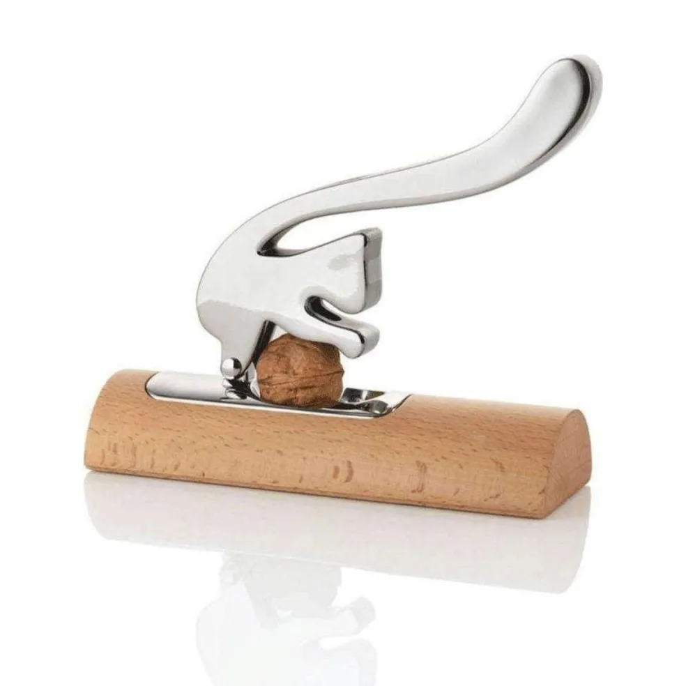 Cascanueces Scoiattolo de acero con base de madera Alessi