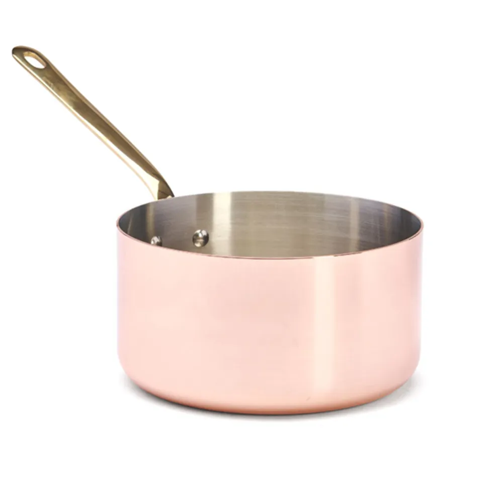 Cazo de cobre Inocuivre mango dorado De Buyer