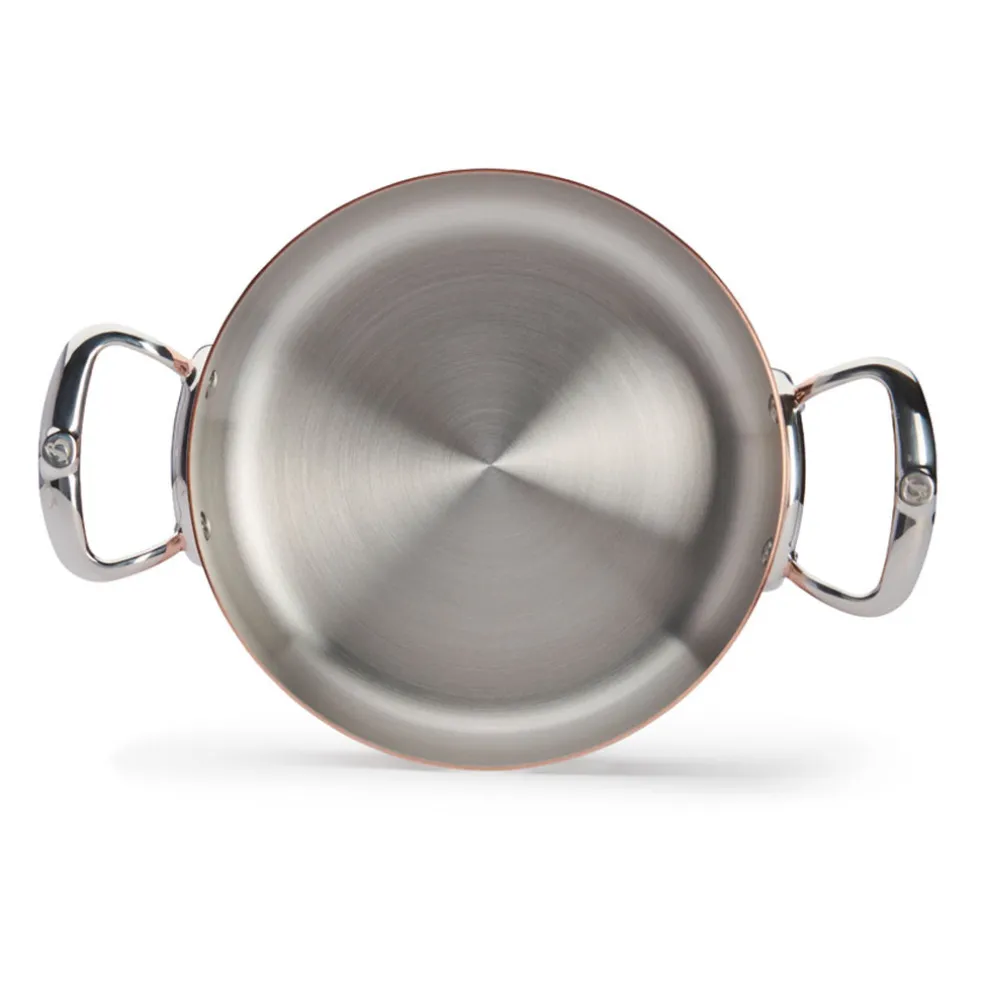 Cazuela de cobre Inocuivre con asas y tapa de inox De Buyer