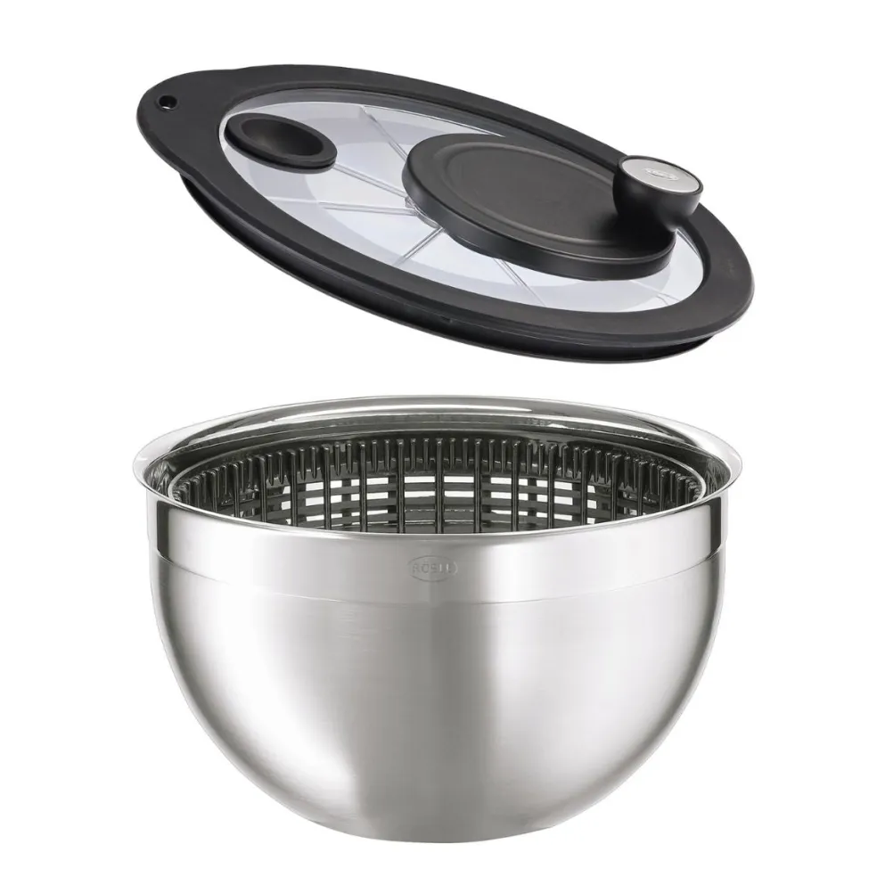 Centrifugadora de acero inoxidable con tapa de vidrio Rösle