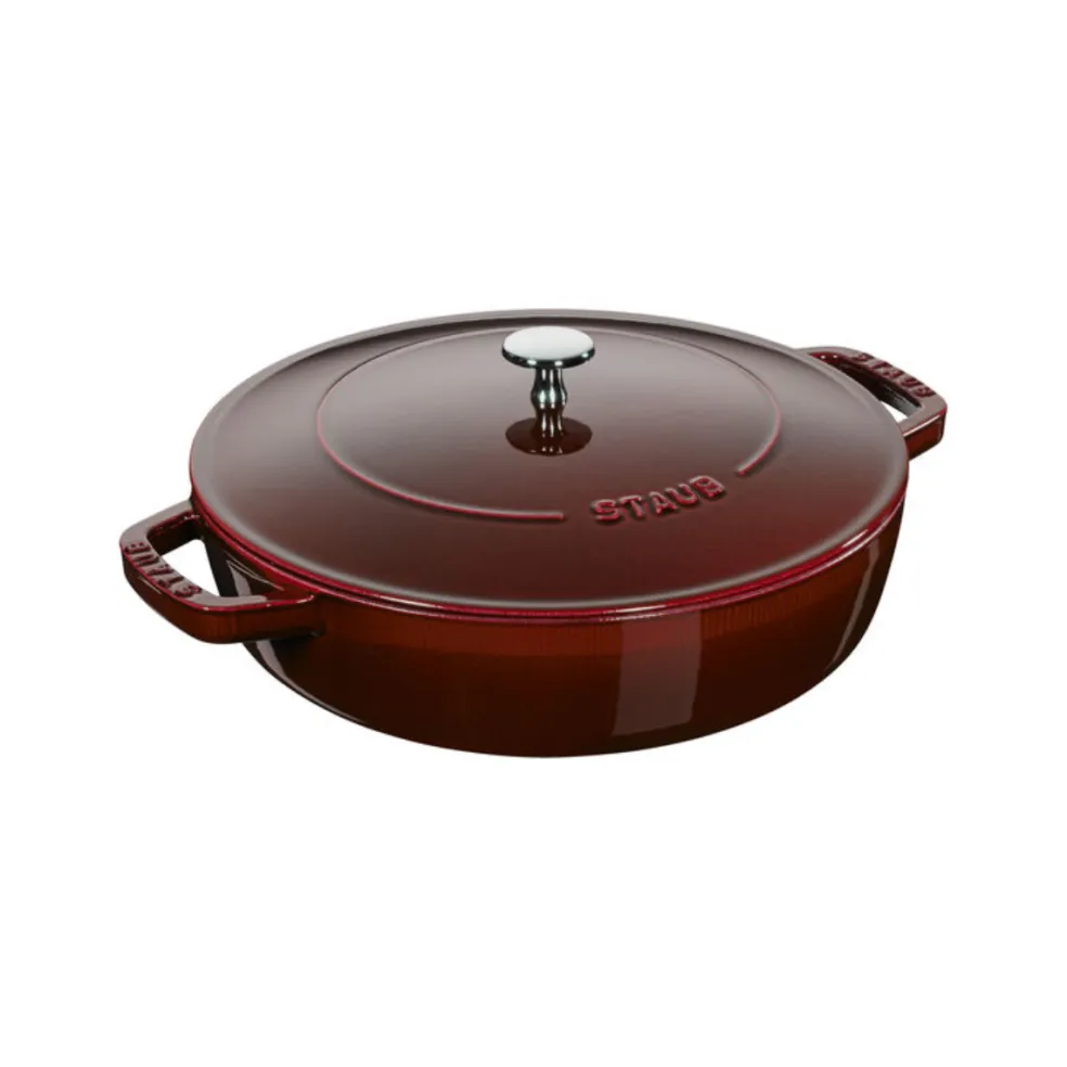 Cocotte baja tipo cacerola de hierro fundido Staub