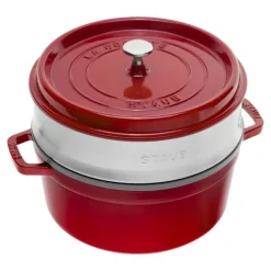 Cocotte de hierro fundido con vaporera de inox Staub