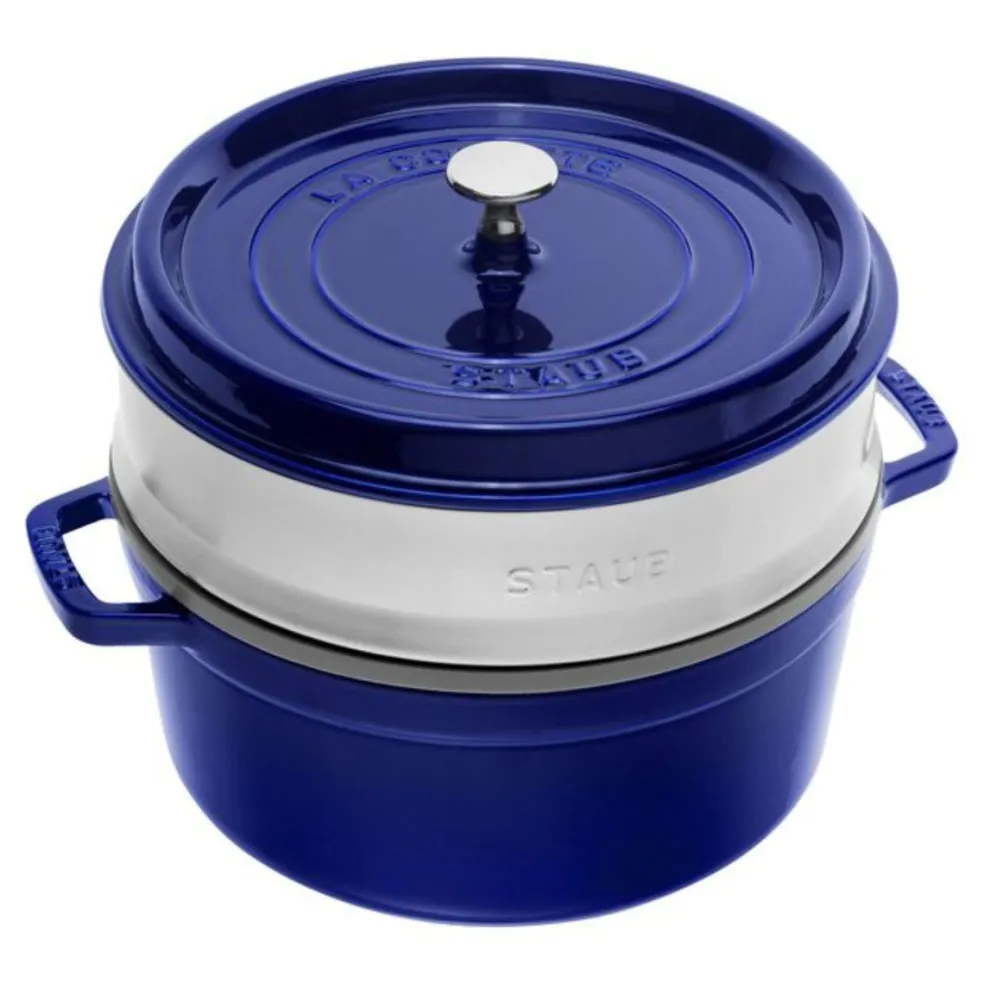 Cocotte de hierro fundido con vaporera de inox Staub