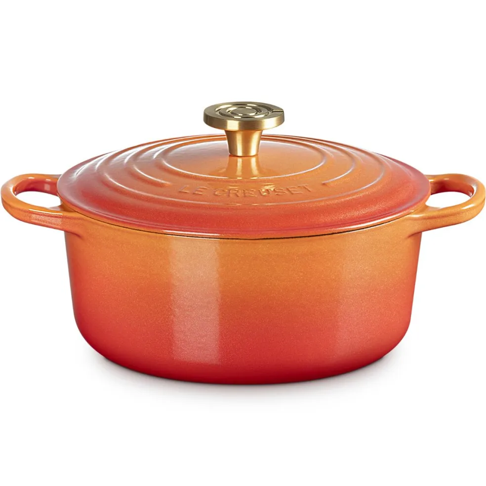 Cocotte Flamme Dorée redonda Ed. Especial Centenario Le Creuset